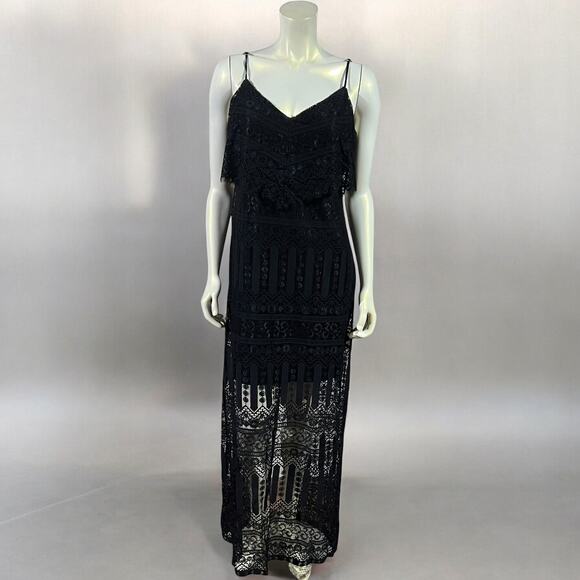 Guess Black Lace Maxi Dress – Size 12 - Picture 1 of 16